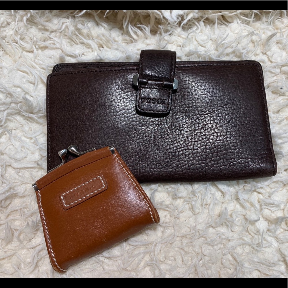 Fossil Leather Wallet and Coin Purse
